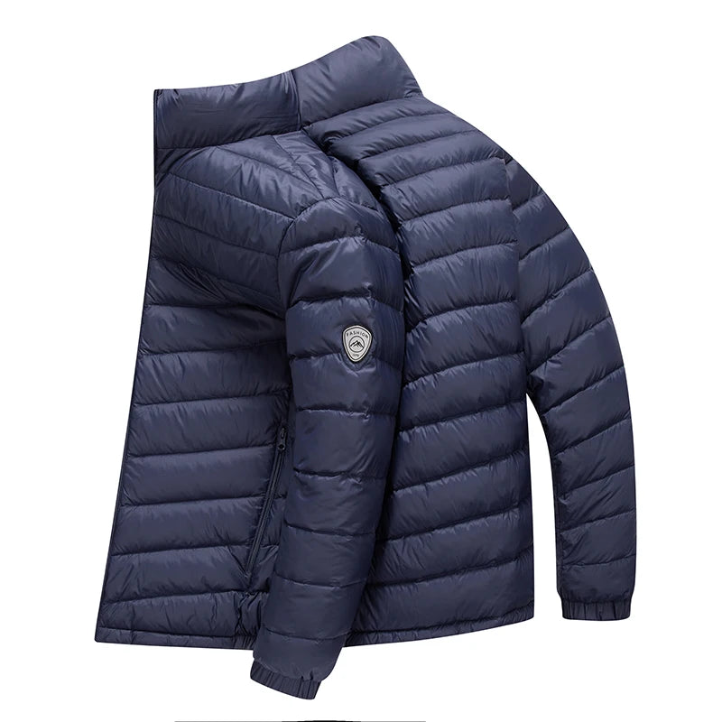 Sebastian Quilted Stand Collar Puffer Jacket | Solid Regular Fit Puffer Jacket