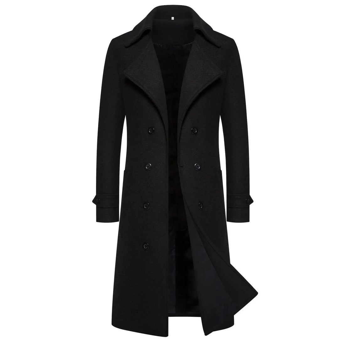 Men's winter coat with double-breasted lapel