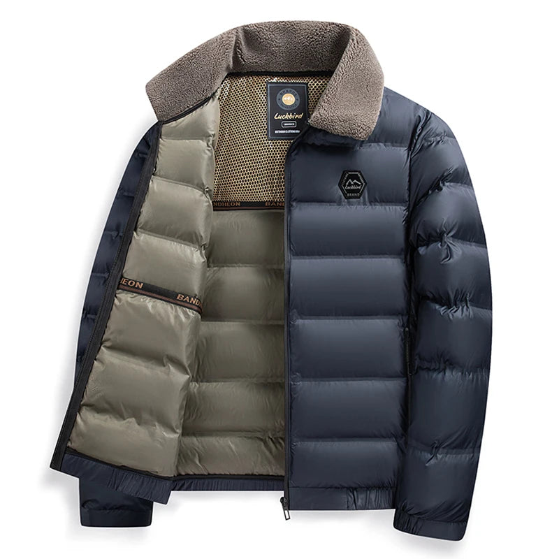 Sebastian Slim Fit Puffer Jacket | Quilted Fuzzy Collar Hip-Length Jacket