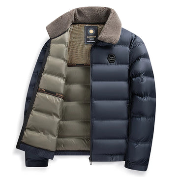 Sebastian Slim Fit Puffer Jacket | Quilted Fuzzy Collar Hip-Length Jacket
