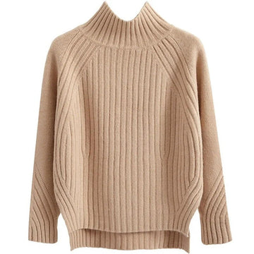 Women's ribbed turtleneck sweater