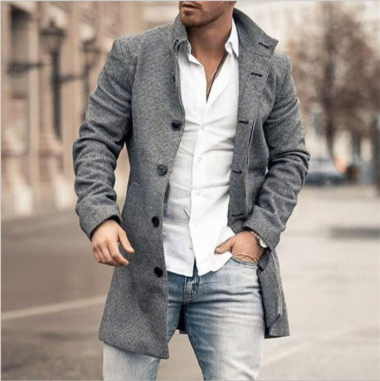 Men's long blend coat for a smart-casual look