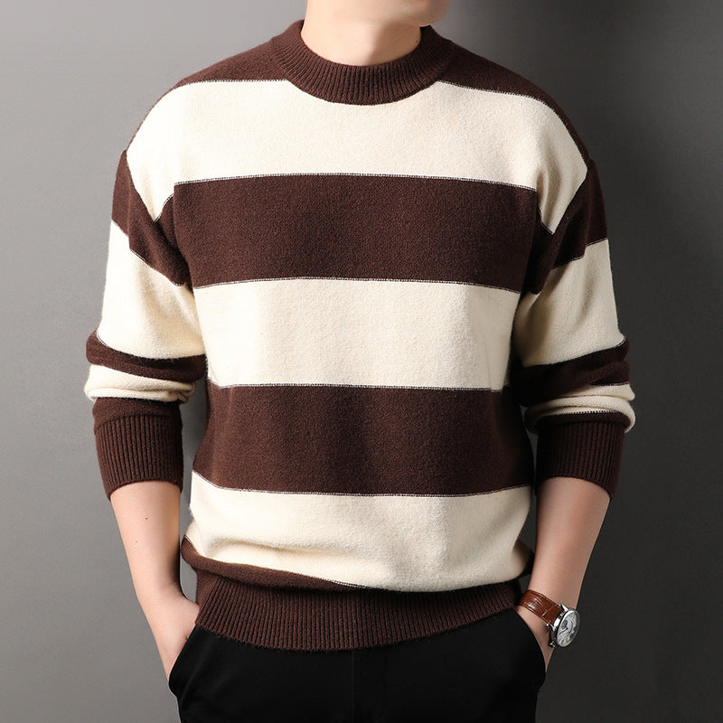 Classic striped crewneck sweater for men