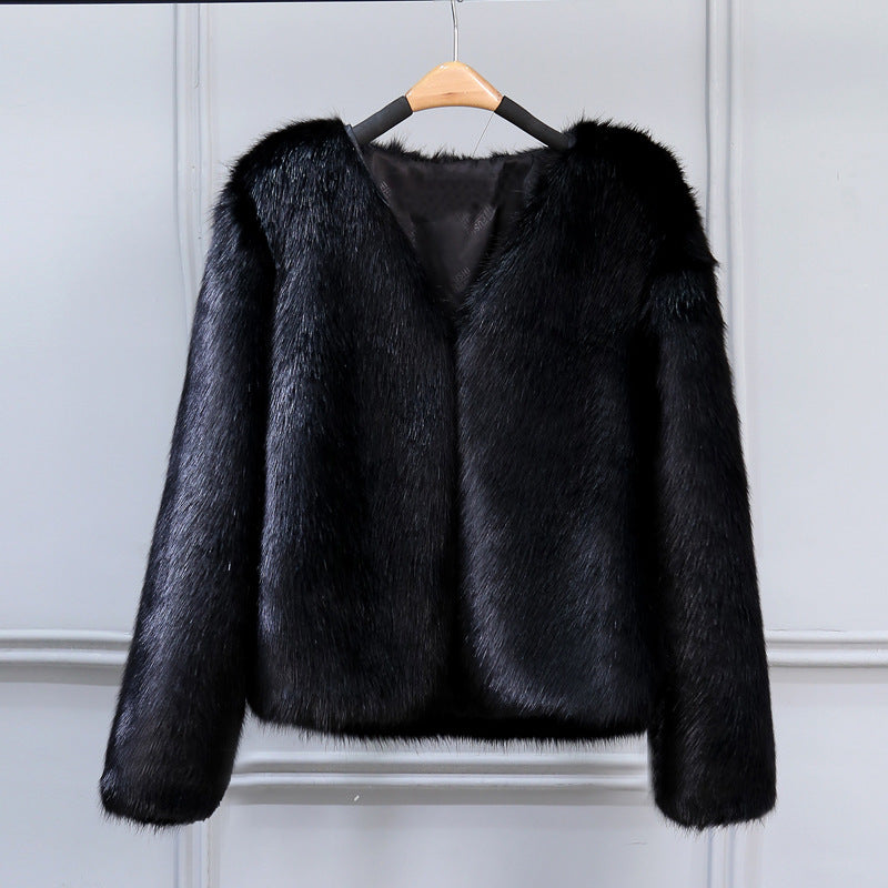 Women's  long sleeve fur coat