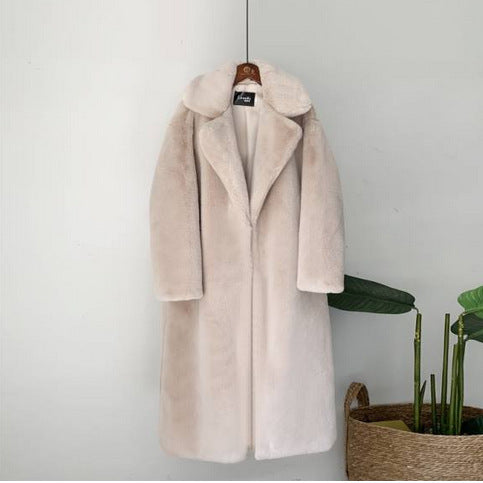 Women's soft long plush coat