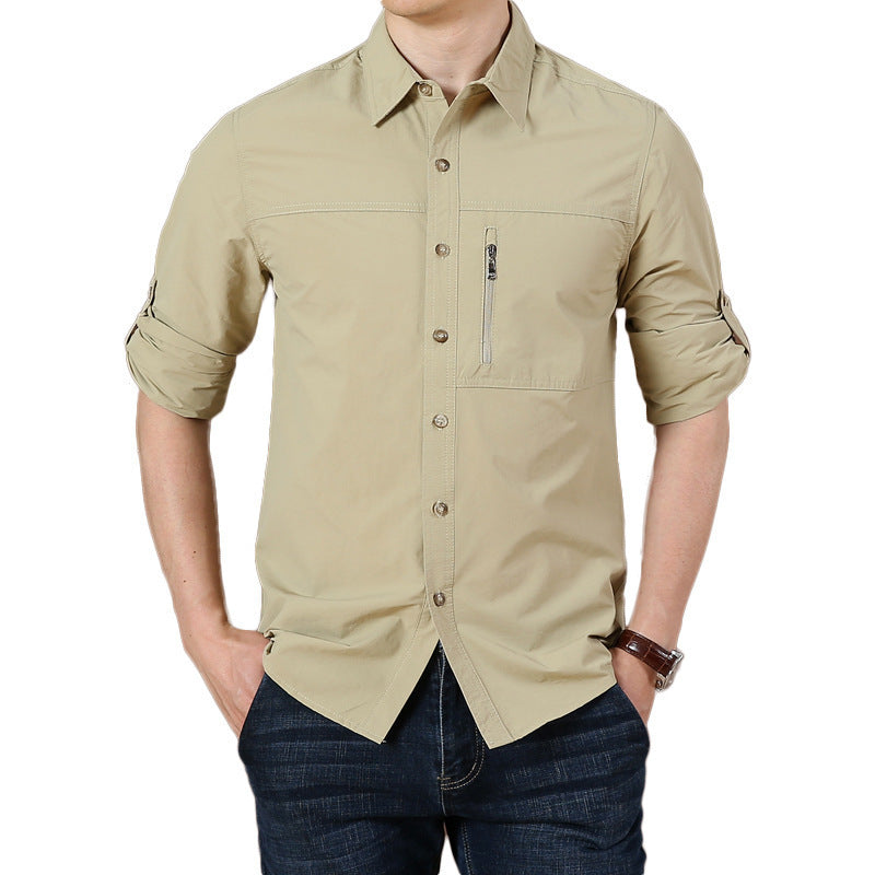 Men's long sleeve shirt with button closure