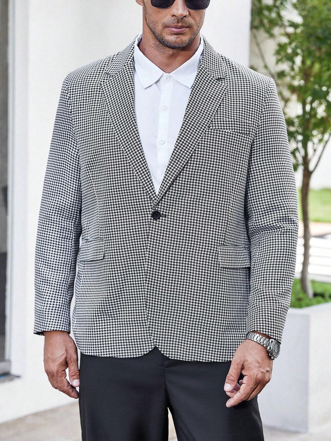 Men's long sleeve striped blazer