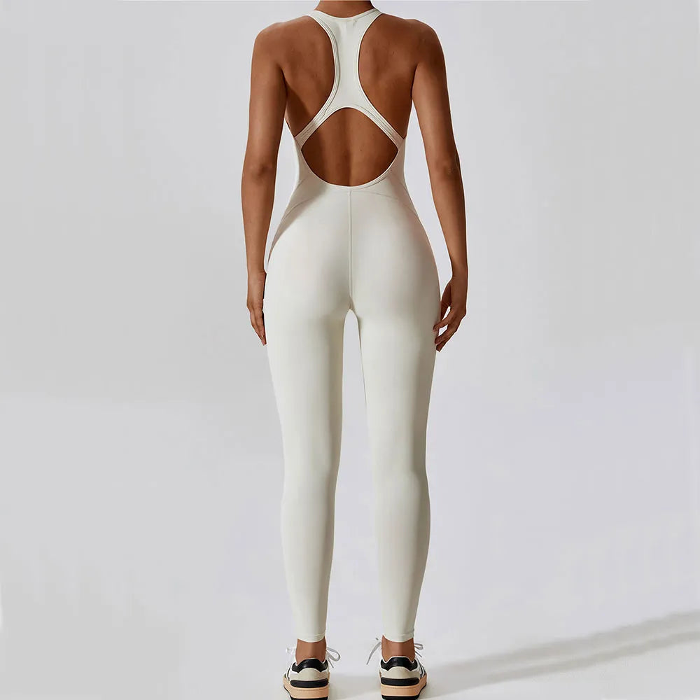 Women's yoga jumpsuit with push-up effect