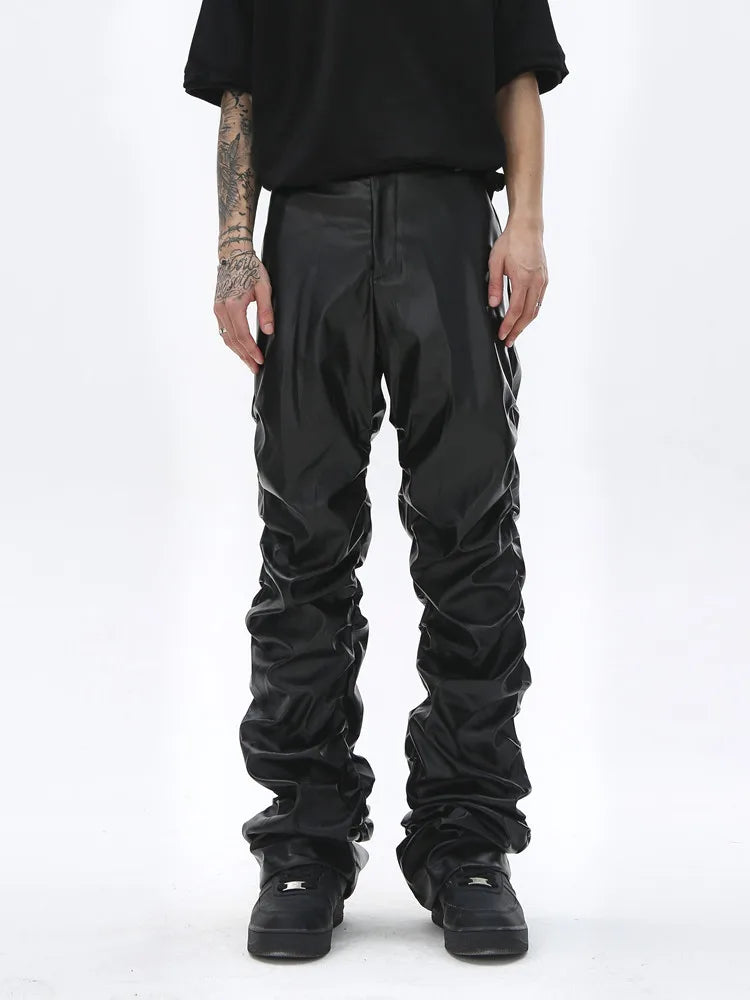 Deandre - Pleated Leather Pants