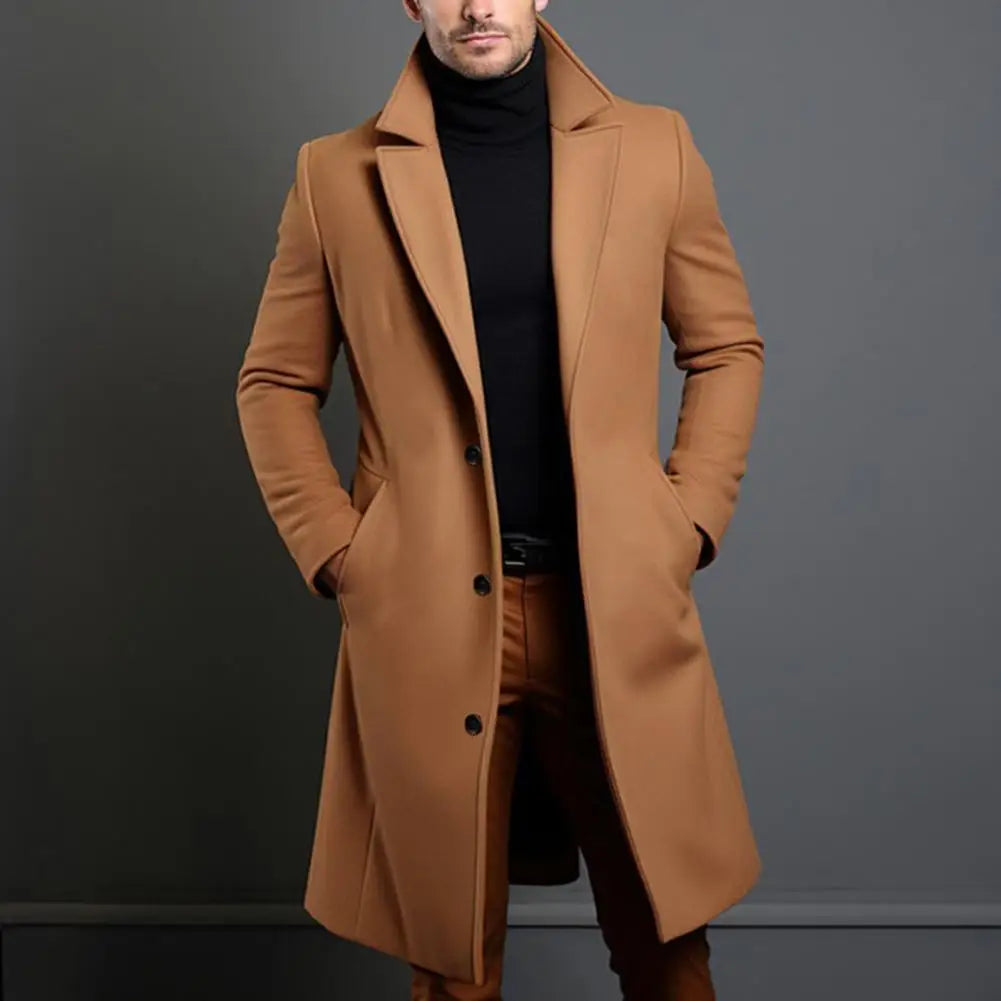 Men's long tailored overcoat