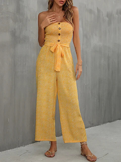 Jodi - strapless jumpsuit with belt