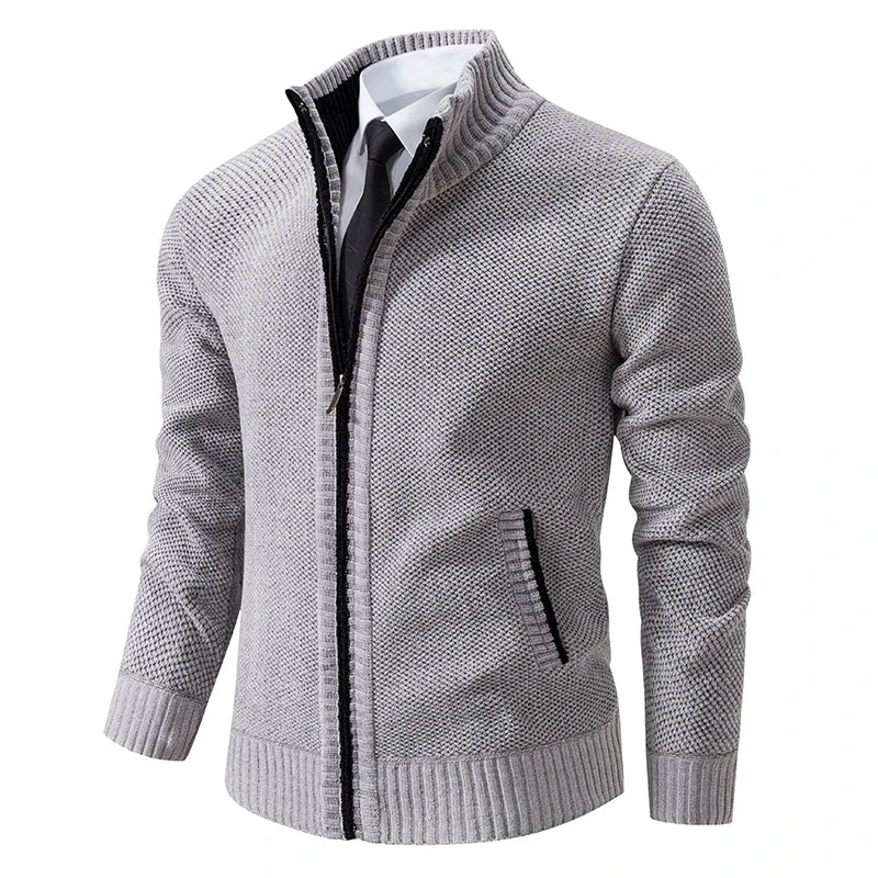 Men's stand-up collar long sleeve sweater