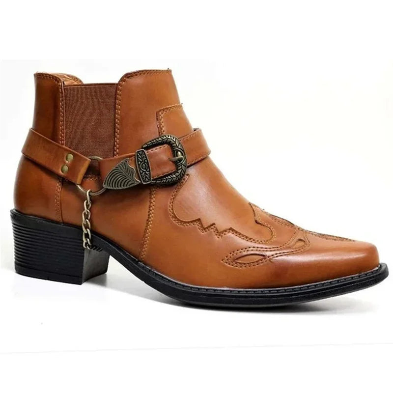 Men's casual western slip-on boots