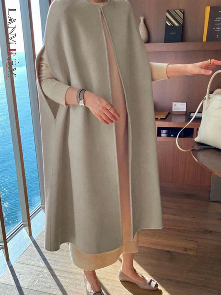 Women's classic cape-style cloak coat