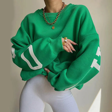 Women's bold oversized graphic sweatshirt for street-smart style