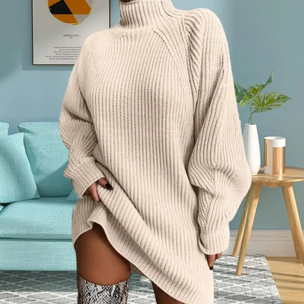 Women's turtleneck sweater dress for autumn/winter