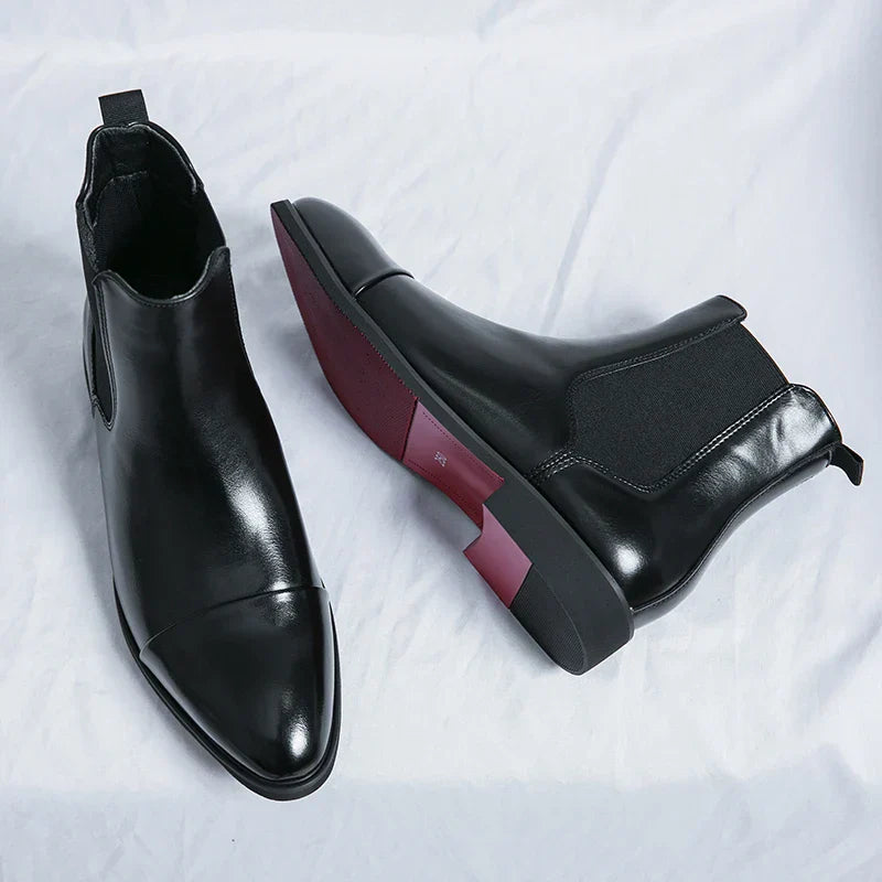 Men's ankle boots with red sole detail