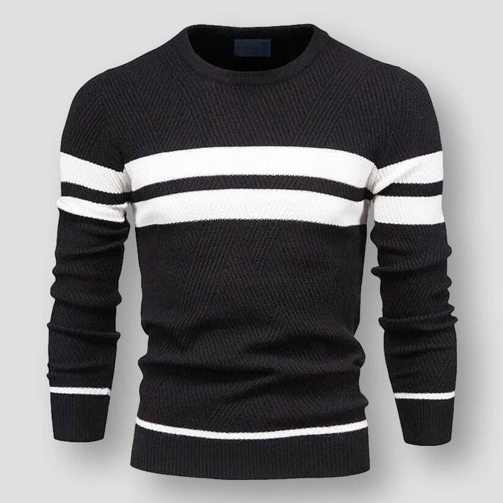 Men's striped knitted sweater for a casual cool look