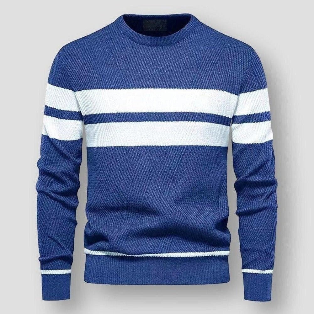 Men's striped knitted sweater for a casual cool look