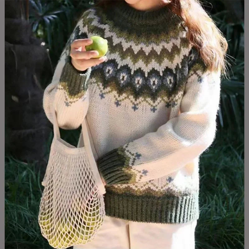 Elegant women's fresh and sweet forest style sweater