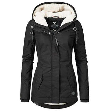 Women's sherpa-lined winter parka for ultimate warmth