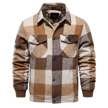 Men's casual plaid jacket