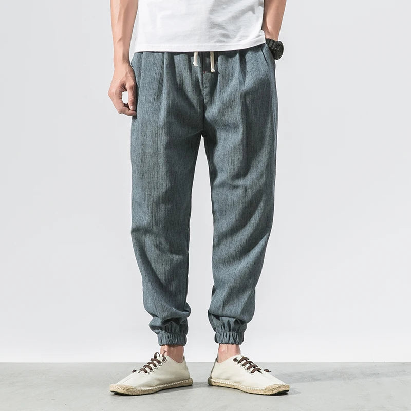 Men's casual joggers with drawstring closure