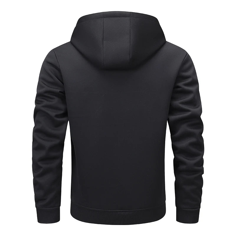 Casual hooded jacket with multiple pockets for men