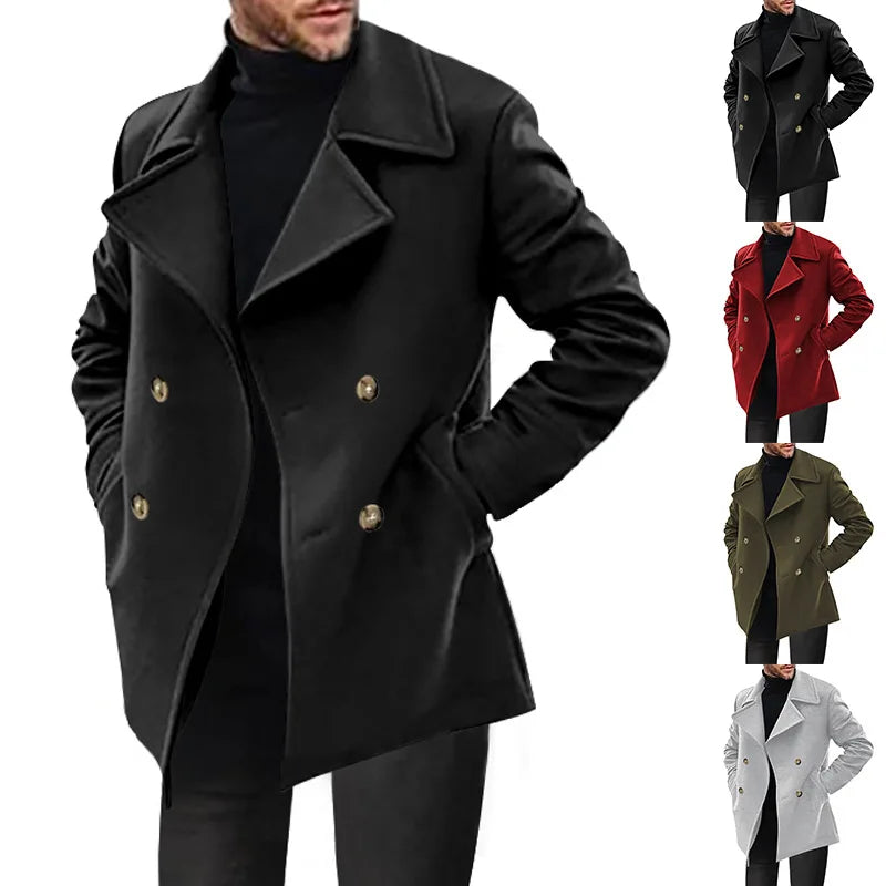 Men's casual loose winter trench coat