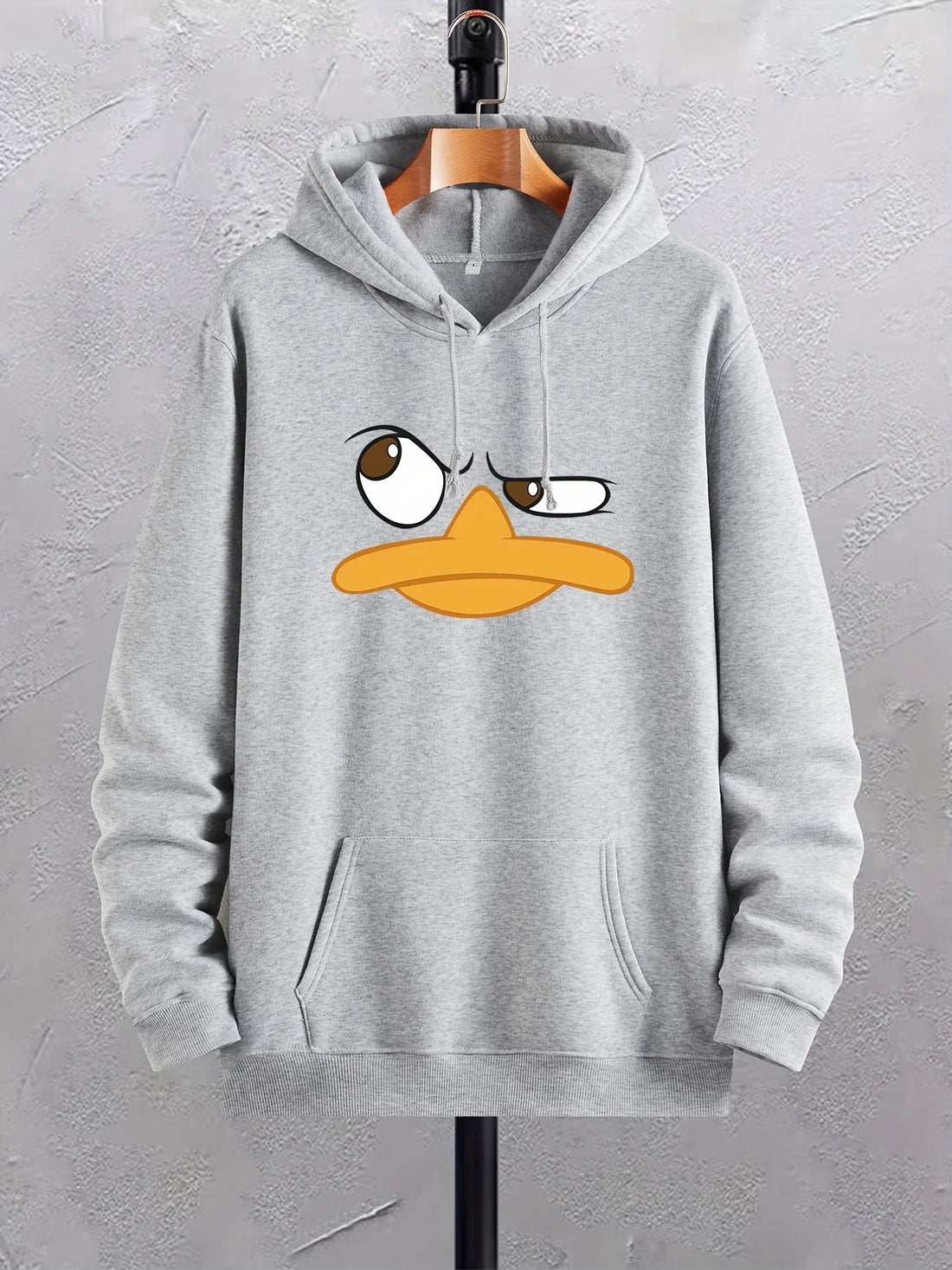 Casual oversized sweatshirt with cartoon duck print for men