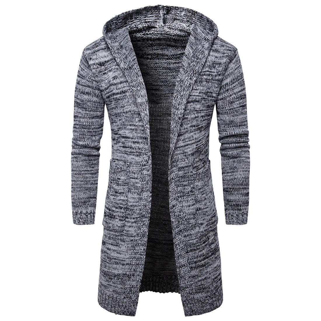 Men's casual winter cardigan with hood