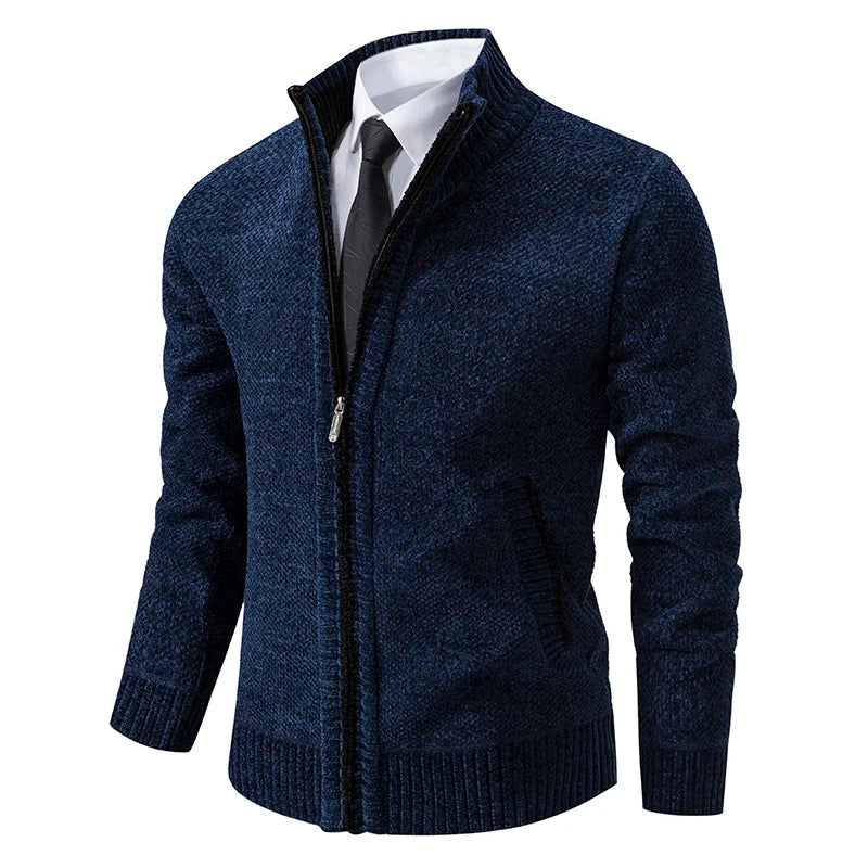 Men's stand-up collar long sleeve sweater