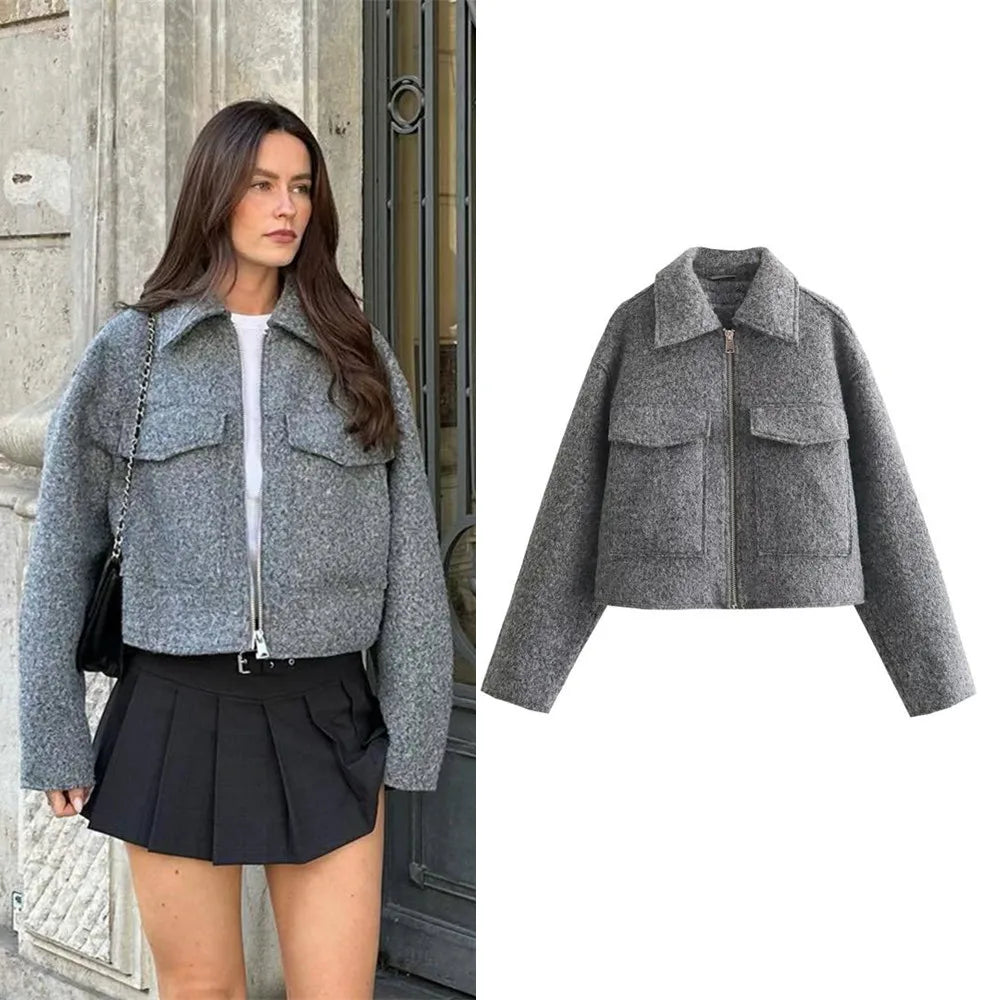 Women's cropped jacket for effortless casual elegance