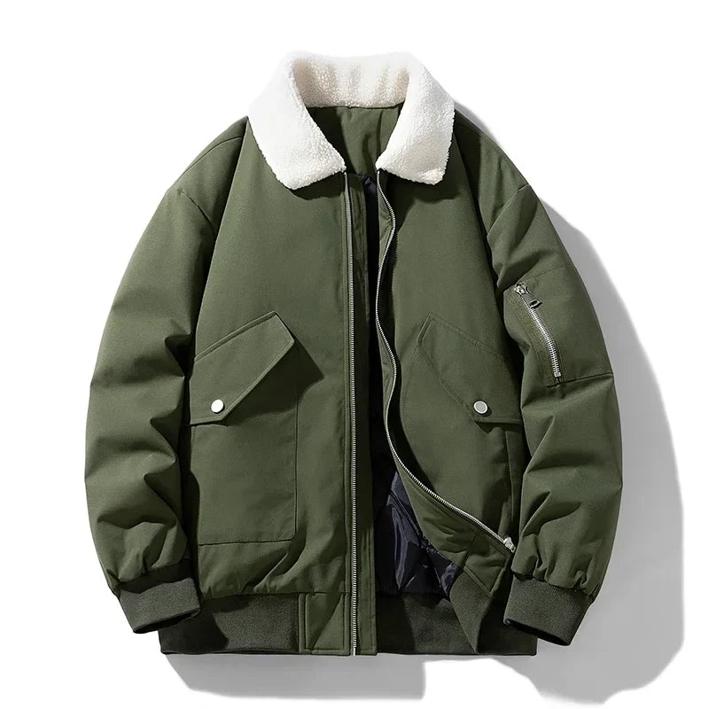 Men's bomber jacket with contrasting collar