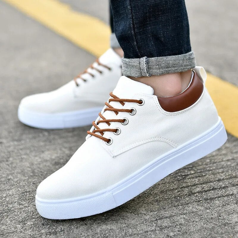 Men's casual lace-up canvas sneakers