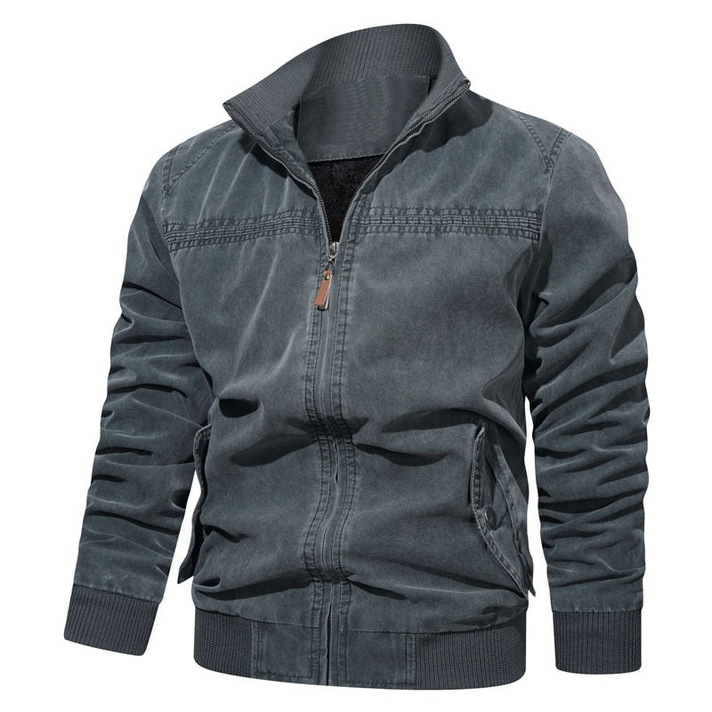 Men's casual  lightweight windbreaker zip-up bomber jacket