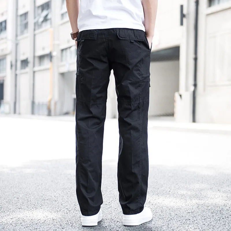 Men's straight pants with elastic waist