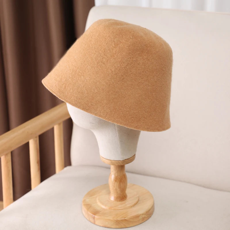 Isla Wool-Blend Unstructured Bucket Hat | Downturned Brim Casual Bucket Hat