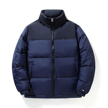 Men's puffer winter coat with stand collar