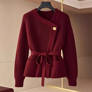 Jett | Cardigan with Ribbed Belted Waist