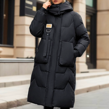 Comfortable long-length women's coat