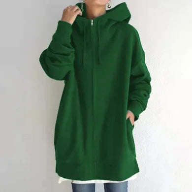 Women's oversized zip-up hoodie for cozy comfort