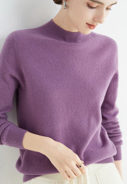 Isla Ribbed Mock Neck Sweater | Long Sleeve Hip-Length Sweater