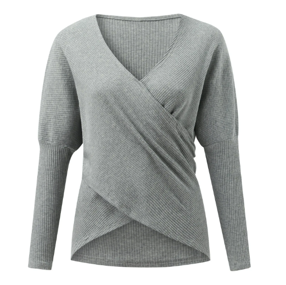 Women's crossover knit sweater