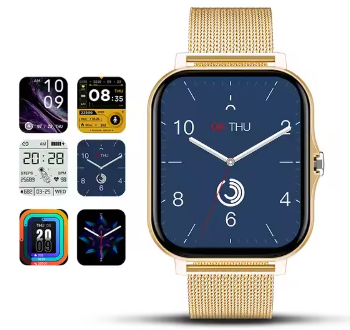 Tempered Glass Milanese Magnetic Clasp Smartwatch