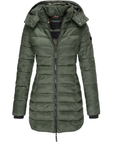 Women's long puffer jacket for ultimate warmth