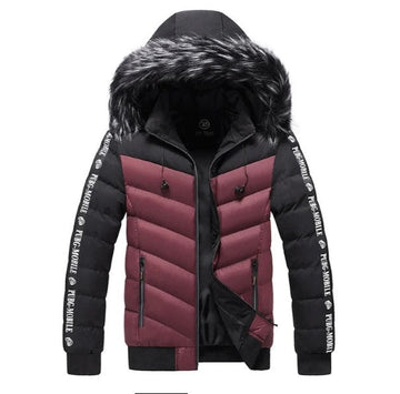 Men's two-tone hood puffer jacket