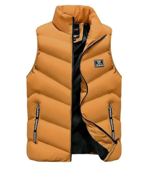 Men's puffer vest in brown