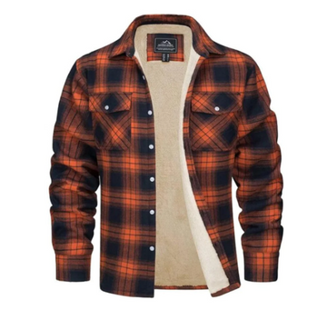 Men’s fleece-lined checkered jacket