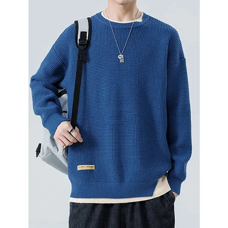 Men's waffle knit sweater